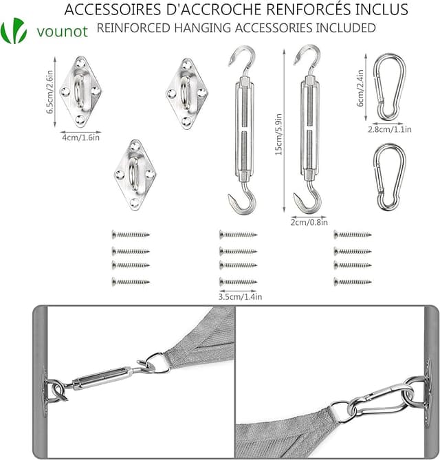 Thumbnail 6 de VOUNOT Toldo Vela Triangular 3x3m - Sombra UV