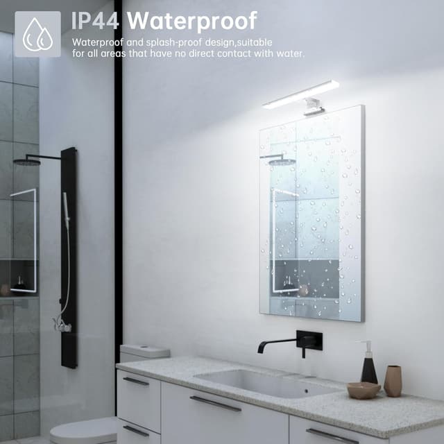 Detalle de Azhien LED Badezimmer Spiegelleuchte 5W (Neutralweiß 4000K, 500 lm) mit Stecker – 30 cm, IP44