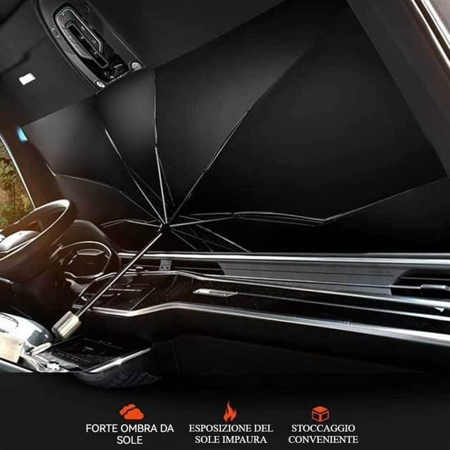 Detalle de Parasole per auto anteriore con design adorabile a occhi, 145 x 79 cm, con borsa portaoggetti