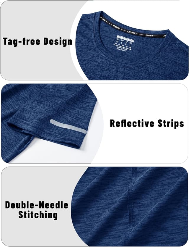 Detalle 2 de KEFITEVD Men’s quick-dry short sleeve sport T-shirt in polyester