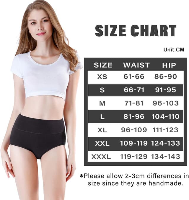 Detalle 2 de wirarpa 4er-Set Damen Slips mit hoher Taille aus Baumwolle (hoher Taillenslip)