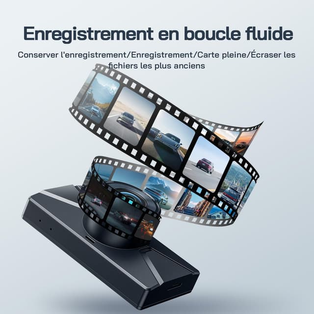 Thumbnail 6 de WOLFANG Dashcam double avant/arrière 2,5K + 1080P avec mode parking 24 h