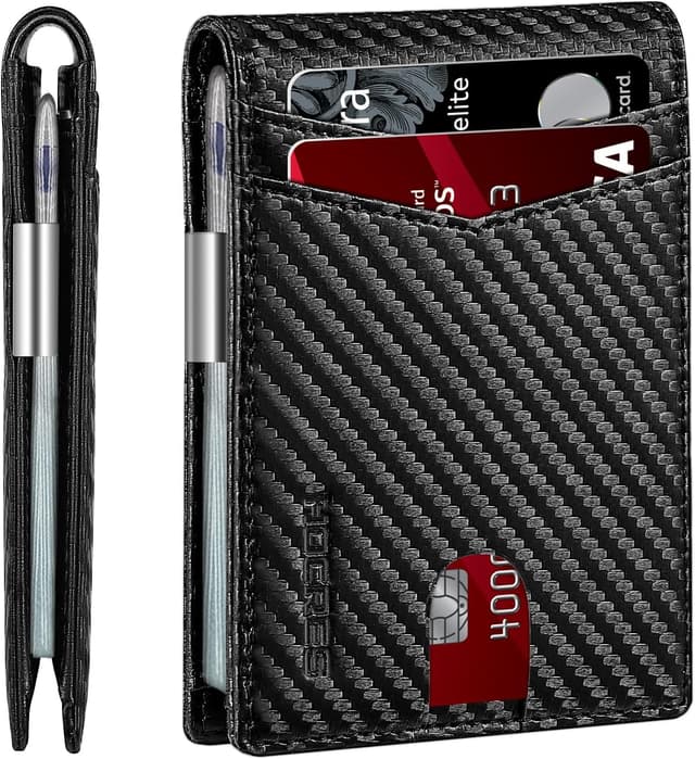 Detalle de HOCRES Mens RFID Slim Wallet with 12 slots