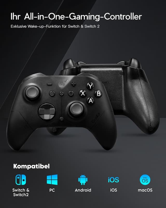 Thumbnail 6 de GuliKit ES PRO Wireless Controller – niedrige Latenz, TMR-Sticks und bis zu 30 Stunden Akku für PC, Windows, Android, iOS & Switch