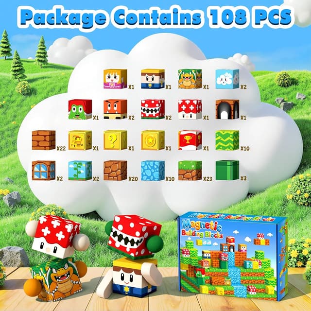Thumbnail 3 de LUVTOY Magnetic Blocks 108pcs