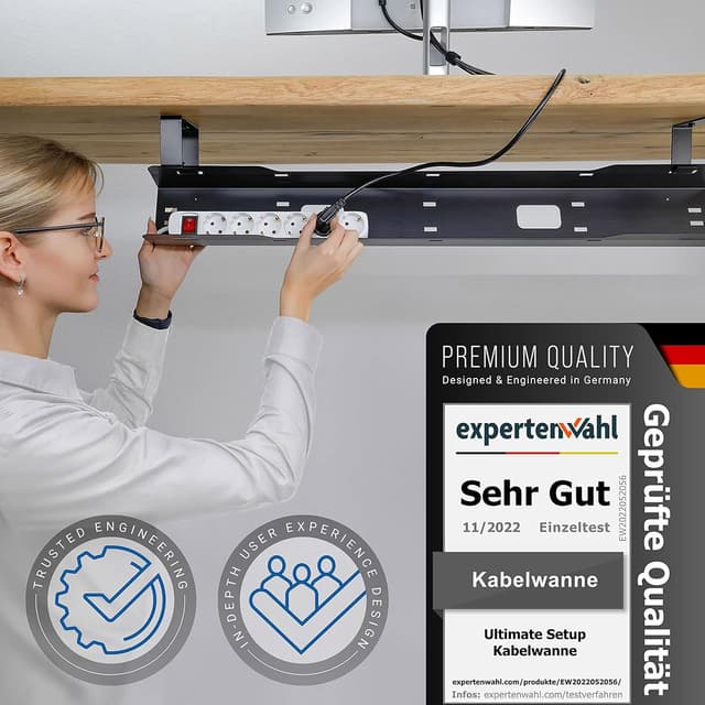 Detalle 2 de Ultimate Setup Kabelwanne Schreibtisch Schwarz