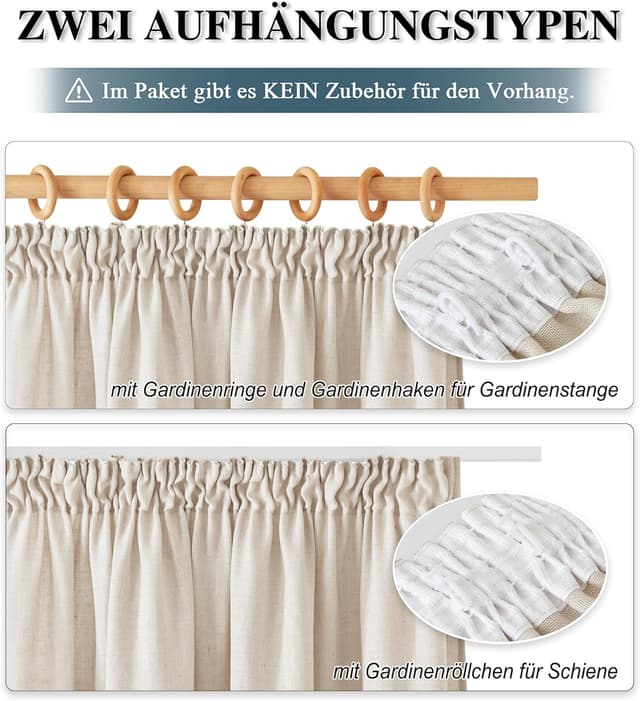 Thumbnail 2 de PONY DANCE Vorhang Leinen Natur 2er Set