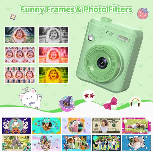 Detalle 2 de Gofunly Sofortbildkamera für Kinder (1080P, 32 GB) inkl. Druckpapier – Kamera zum Sofortausdrucken für 3–12 Jahre