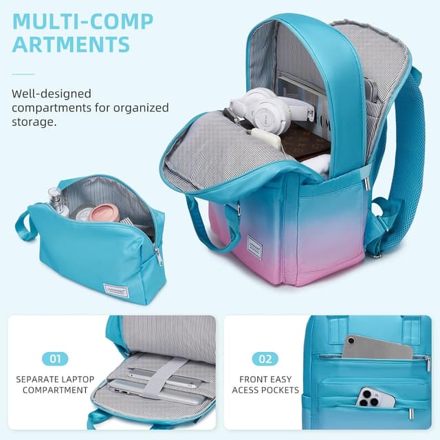 Thumbnail 2 de LARVENDER Carry on Luggage 22x14x9