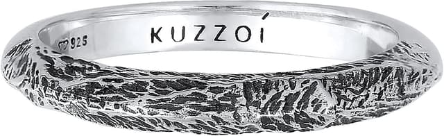 Thumbnail 1 de Kuzzoi Herrenring aus massivem 925 Sterling Silber (3 mm) im gehämmerten Design, Ringgröße 60–66