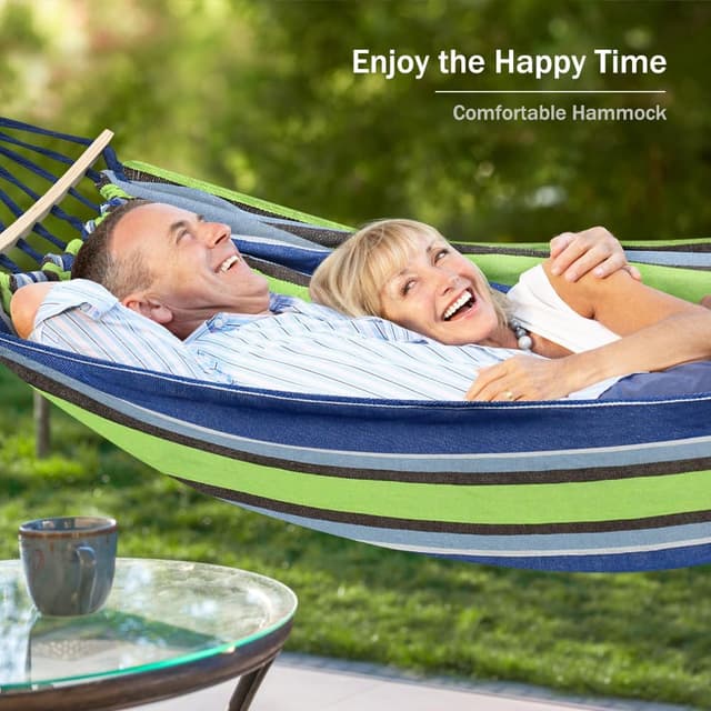 Detalle 2 de MOSFiATA Hammocks Portable Camping Hammock (Light Green) with anti-roll balance bars and tree straps