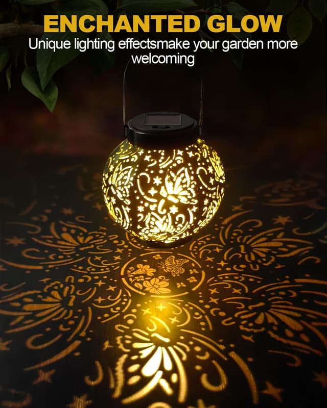 Detalle de KALAHOL solar lanterns 2 pack garden lights