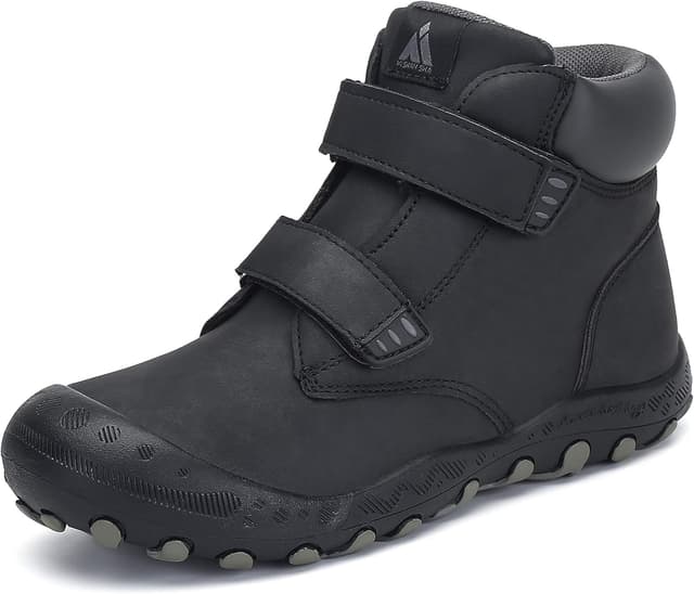 Detalle de Mishansha Kinder Wanderschuhe für Trekking & Outdoor – rutschfeste, wasserabweisende Trekkingstiefel mit Zehenschutz