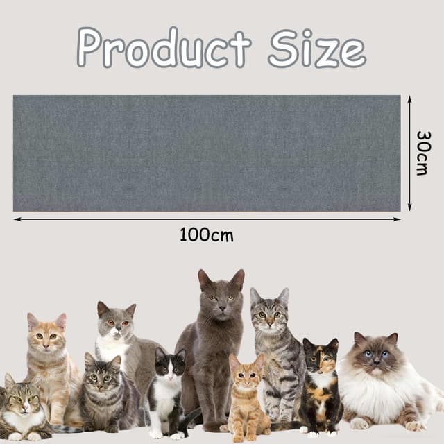 Detalle 2 de Xynovate tappetino tiragraffi adesivo per gatti grigio chiaro, riutilizzabile e tagliabile