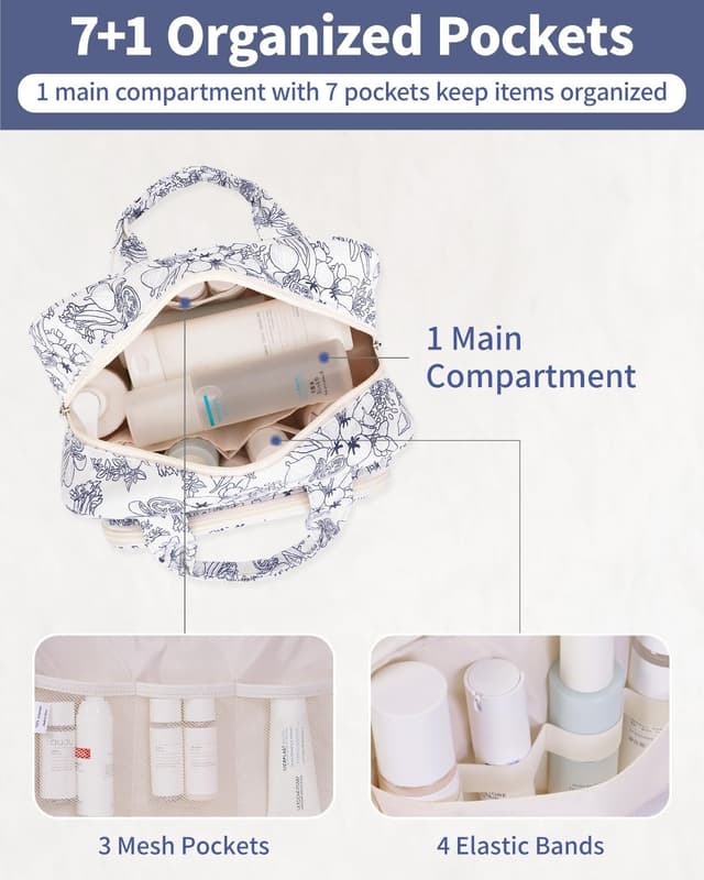 Thumbnail 3 de Narwey Navy Floral Toiletry Bag