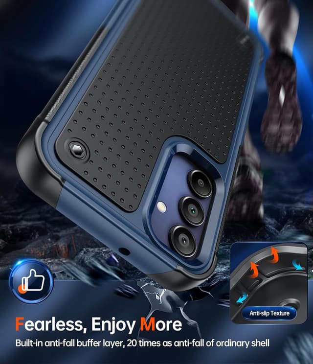 Detalle 2 de Samsung Galaxy A15 case, tempered glass 2 pack