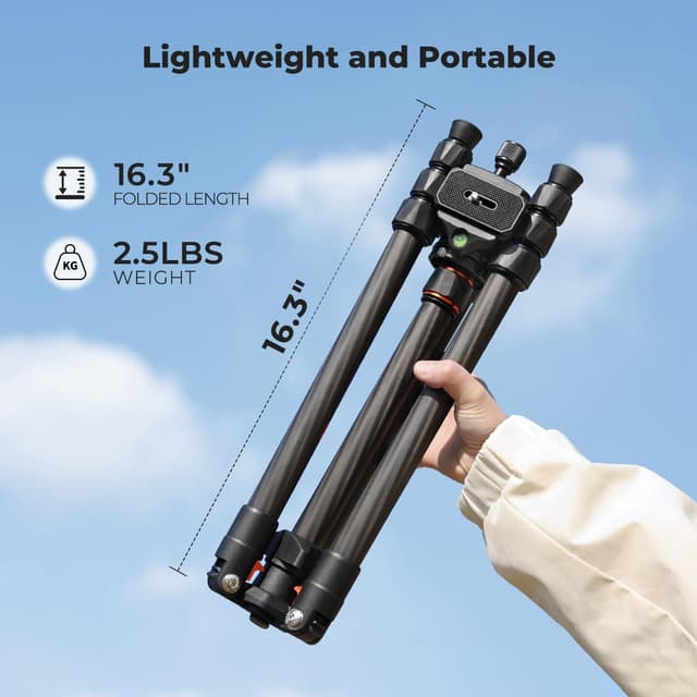 Detalle 2 de K&F Concept Treppiede Carbonio 162 cm