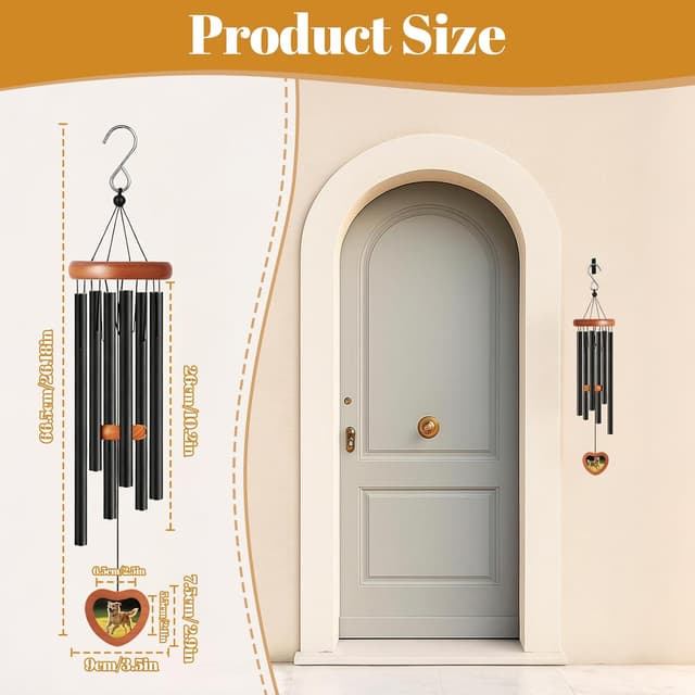 Detalle de Wind chime for outside, 26 inch aluminium tubes