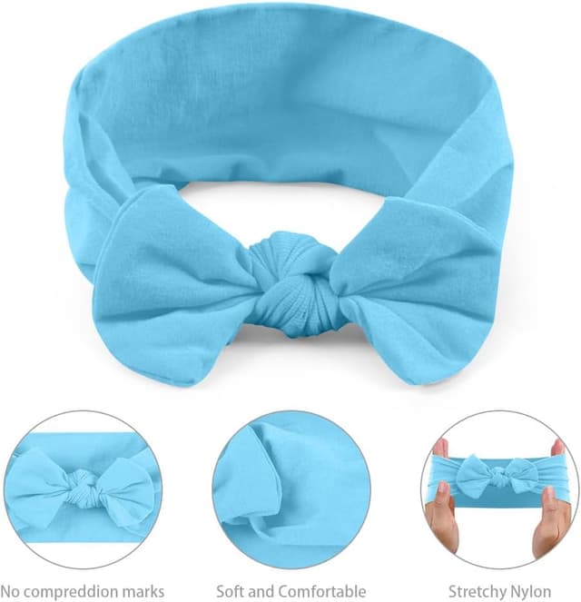Detalle de Aolso Baby Girl Headbands (10-pack) with bows – newborn to toddler hair accessories