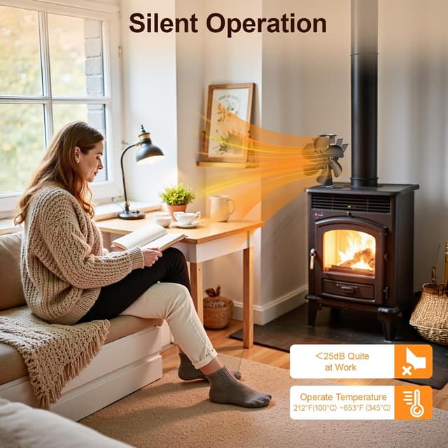 Thumbnail 3 de Drcokars Stove Fan 6-blade heat-powered fan