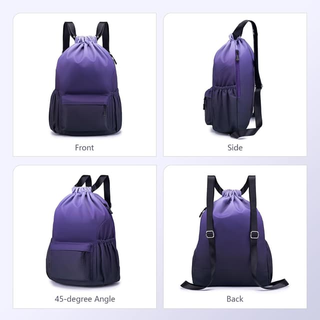 Detalle 2 de SUCIKORIO zaino a sacca con coulisse 40x30x15 impermeabile per cabina aereo