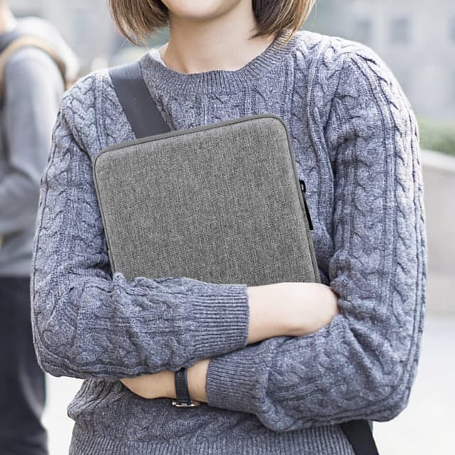 Thumbnail 6 de MoKo Moko Hülle Tasche / Sleeve Schutzhülle aus Polyester – Hellgrau für Tablets bis 12,9 Zoll