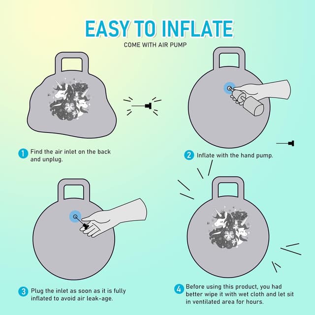 Thumbnail 6 de U&C Planet Hopper Ball 18-inch Bouncy Unicorn Ball with Handle (Pink)