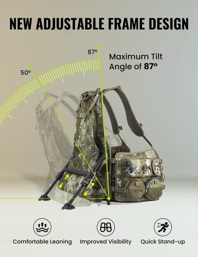 Detalle de TIDEWE Vest with Seat (Strut Camo) with Game Pouch and Kickstand