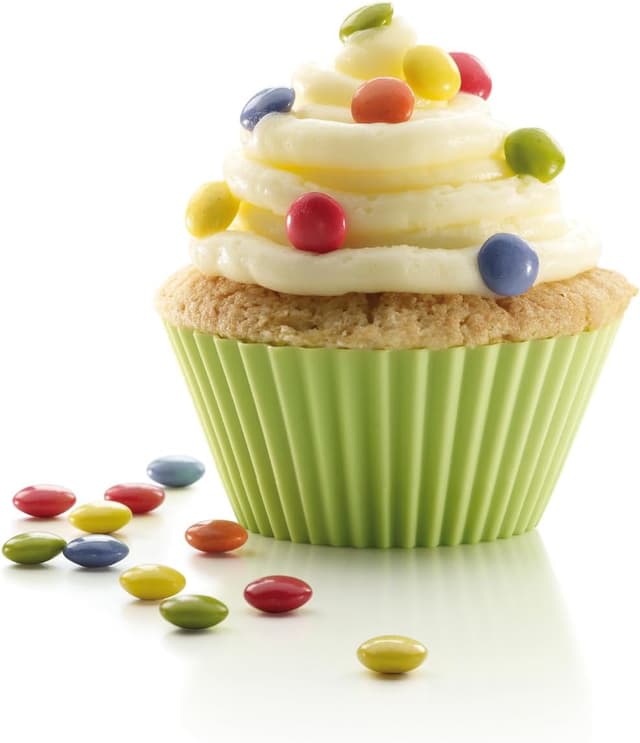 Detalle 2 de Lékué Cupcake-Form aus Silikon, mehrfarbig, 10 cm – 6-teiliges Cupcake-Set