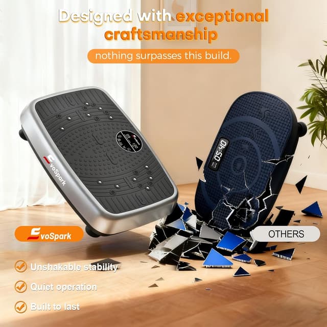 Detalle de EvoSpark 2026 Dual Motor Vibration Plate for Home ๐