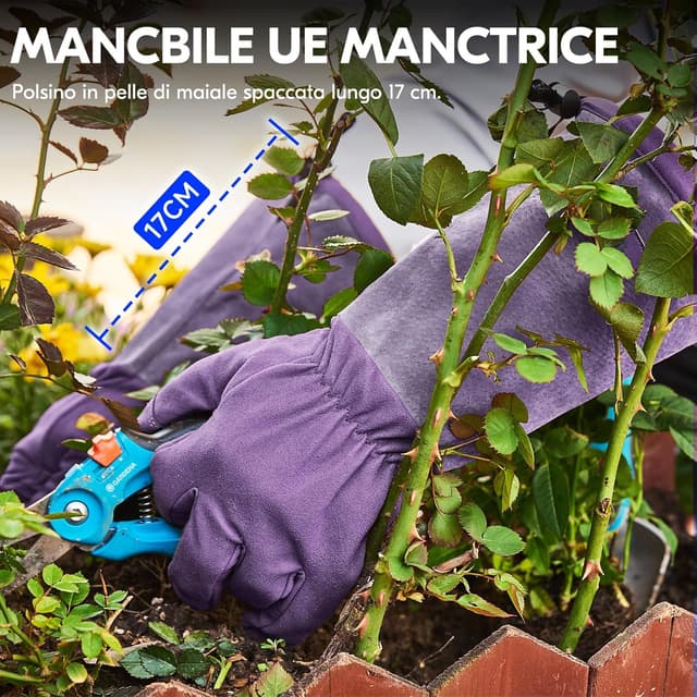 Detalle de Vgo... Guanti da giardinaggio donna, antitaglio e antiperforazione, antiscivolo e touchscreen (1 paio)