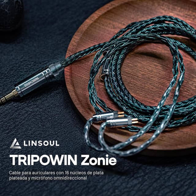 Detalle 2 de Linsoul Tripowin Zonie 16 Core SPC Cable Moss