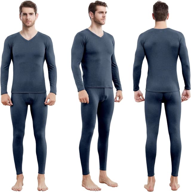 Detalle de Boyzn Men’s Fleece Lined Thermal Underwear Set (Long Sleeve Top & Long Johns)