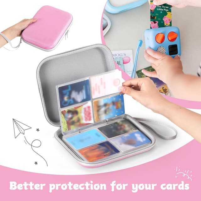 Detalle de Porte-cartes Jaffzora pour cartes Yoto – 120 poches, fermeture zippée, pour livres audio et cartes