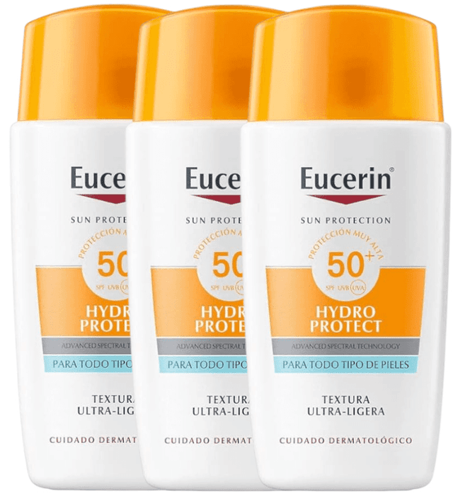 Imagen de Eucerin Hydro Protect Solar FPS50+ Fluido Facial ☀️ 3x50ml en OfertitasTOP