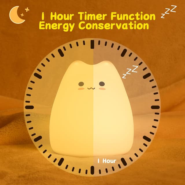 Detalle 2 de LOVERUIS Katzenlampe Nachtlicht 7 Farben 6–8h