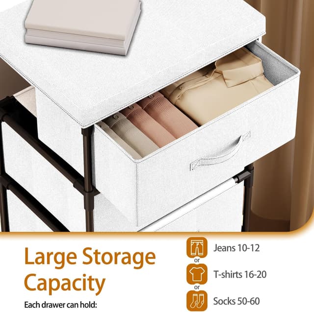 Thumbnail 4 de WANGIRL Fabric Chest of Drawers