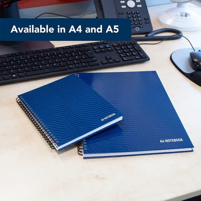 Detalle 1 de Summit A4 Hardback Wirebound Notebook (Ruled) — 160 pages, pack of 5