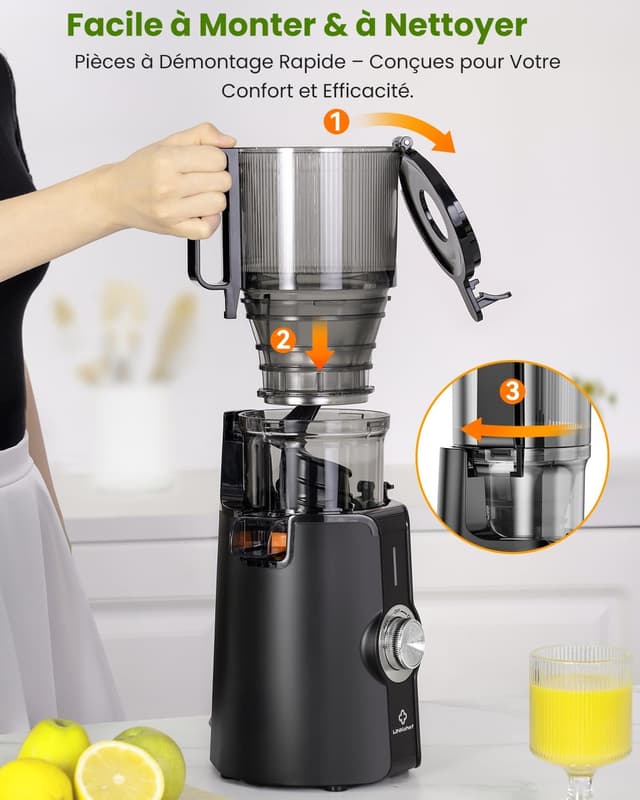 Thumbnail 6 de Extracteur de jus vertical LINKChef 1,2 L, 200 W (noir) – sans préparation, rinçage express