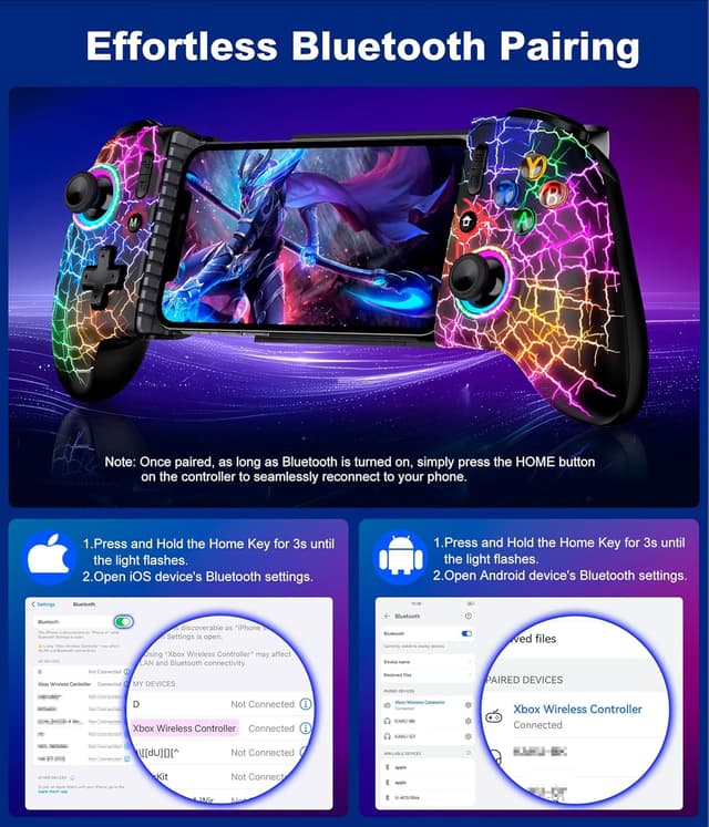 Thumbnail 5 de Dynamic Light Wireless Mobile Gaming Controller