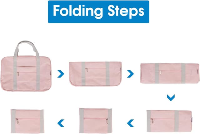 Thumbnail 6 de Narwey Handgepäck-Tasche fürs Flugzeug faltbar (40 L) – Weekender Bag in Rosa