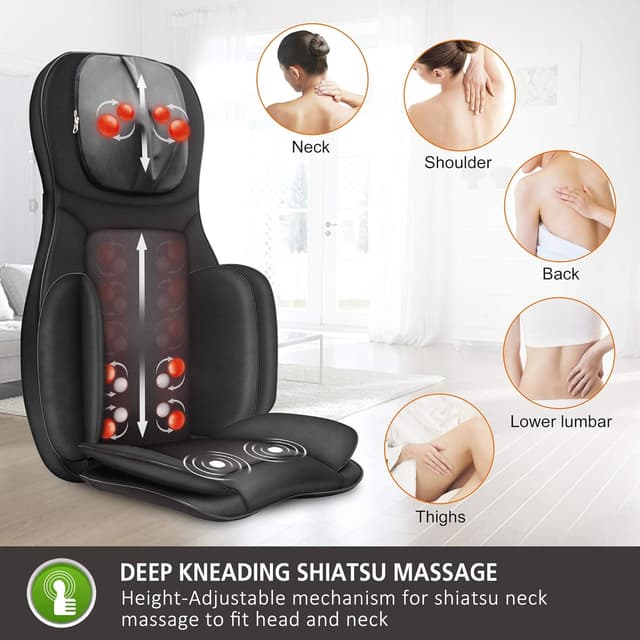 Detalle de Snailax Asiento de Masaje Shiatsu con Calor 4D
