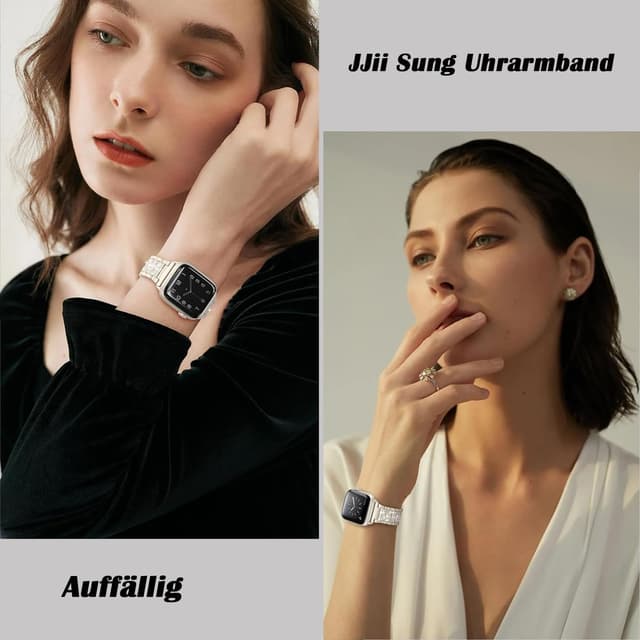 Detalle 2 de JJii Sung Bling Diamond Strap – sparkling rhinestone metal band for Apple Watch 38mm–49mm