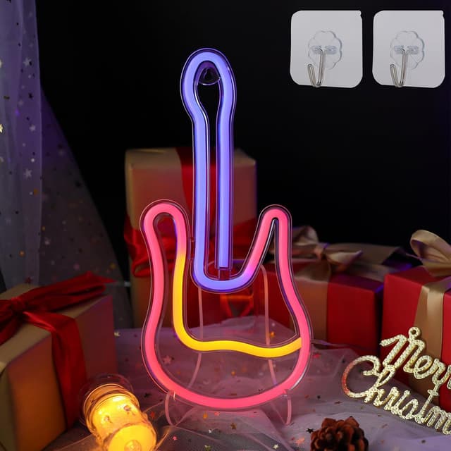 Detalle de DWOOKE Guitar neon sign LED light for music