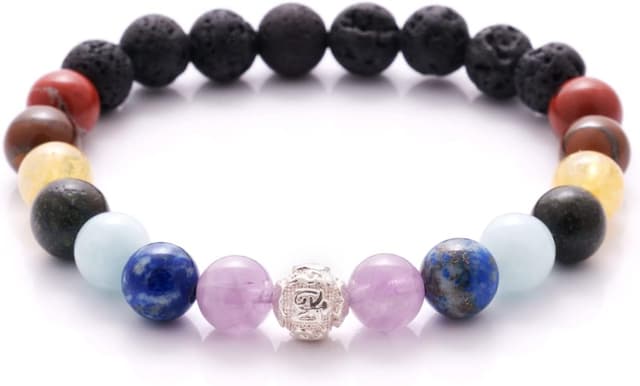 Thumbnail 6 de 7 Chakren Armband mit Naturstein & Lavastein (Echtheitszertifikat, EPI geprüft) – für Damen und Herren, unisex