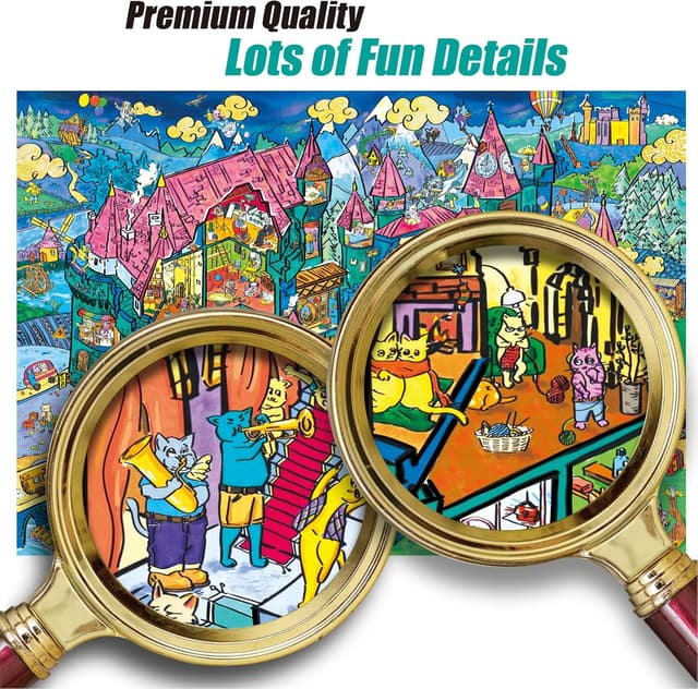 Thumbnail 3 de Antelope 1000-Piece Cat Castle Jigsaw Puzzle 🧩