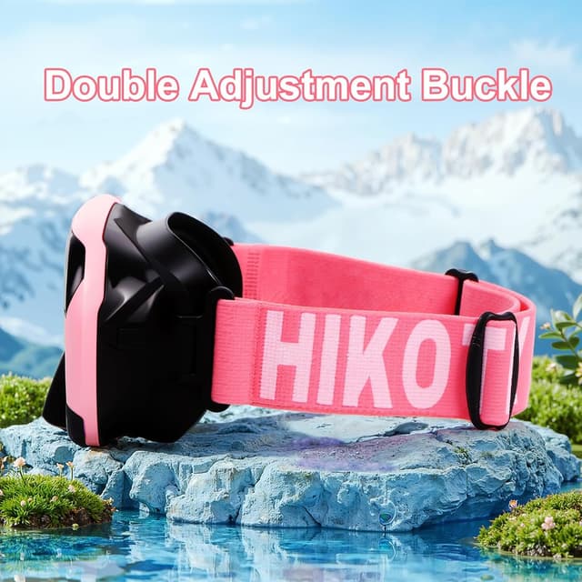 Detalle de HIKOTEY Kinder-Taucherbrille mit Stoffband, Anti-Leck-Schnorchelmaske (4–16 Jahre) – 180° Panorama HD
