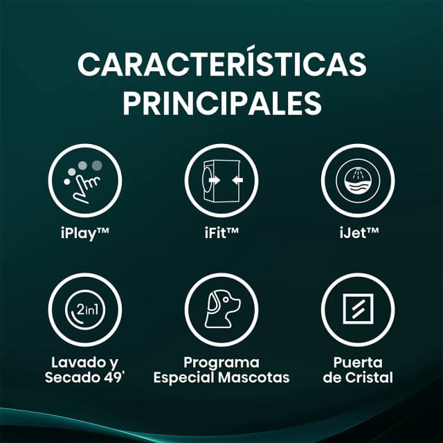 Detalle de Hisense WD5I8043BWF lavadora secadora 8 kg