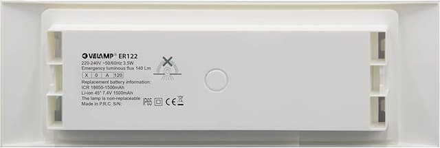 Detalle 2 de Velamp Holly Luz de Emergencia 140 lúmenes IP65