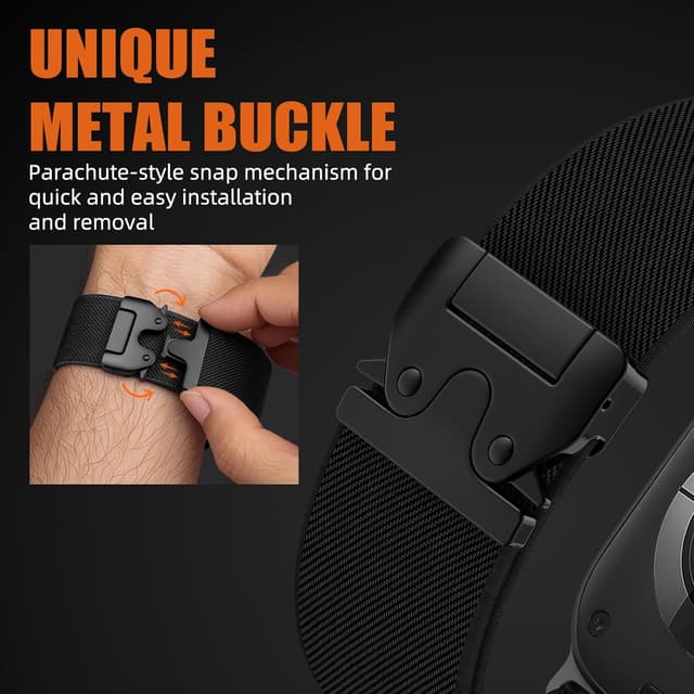 Detalle de Bracelet Yoohoo en nylon élastique pour Apple Watch (44/45/46/42/49 mm, Ultra et SE)